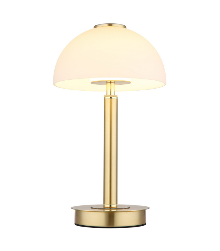 Uldin Bedside Table Lamp Brass-Coloured Matt Opal Glass Shade LED 3000K-3
