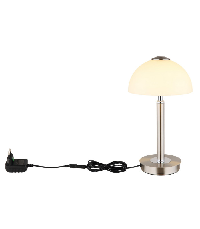 Uldin Bedside Table Lamp Nickel Matt Opal Glass Shade LED 3000K-6