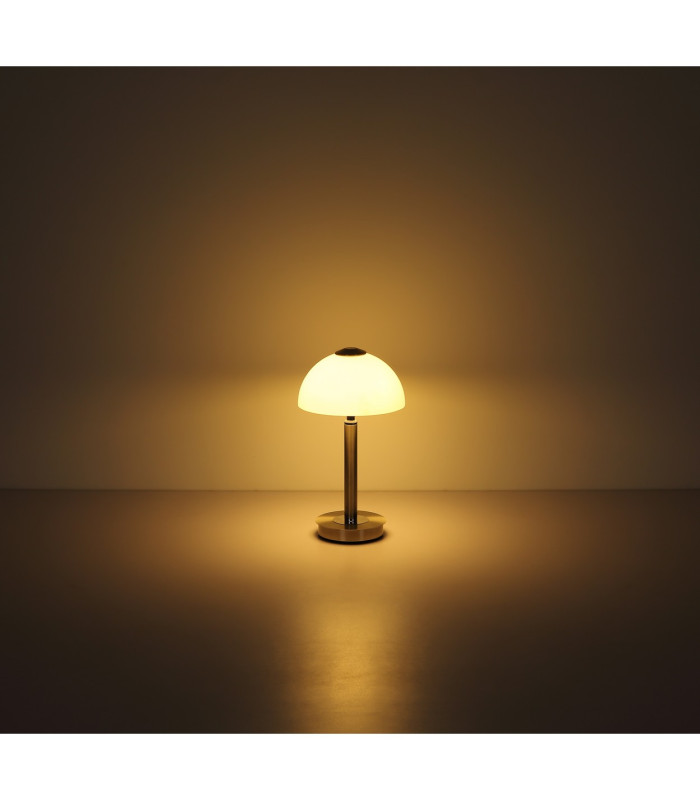Uldin Bedside Table Lamp Nickel Matt Opal Glass Shade LED 3000K-7