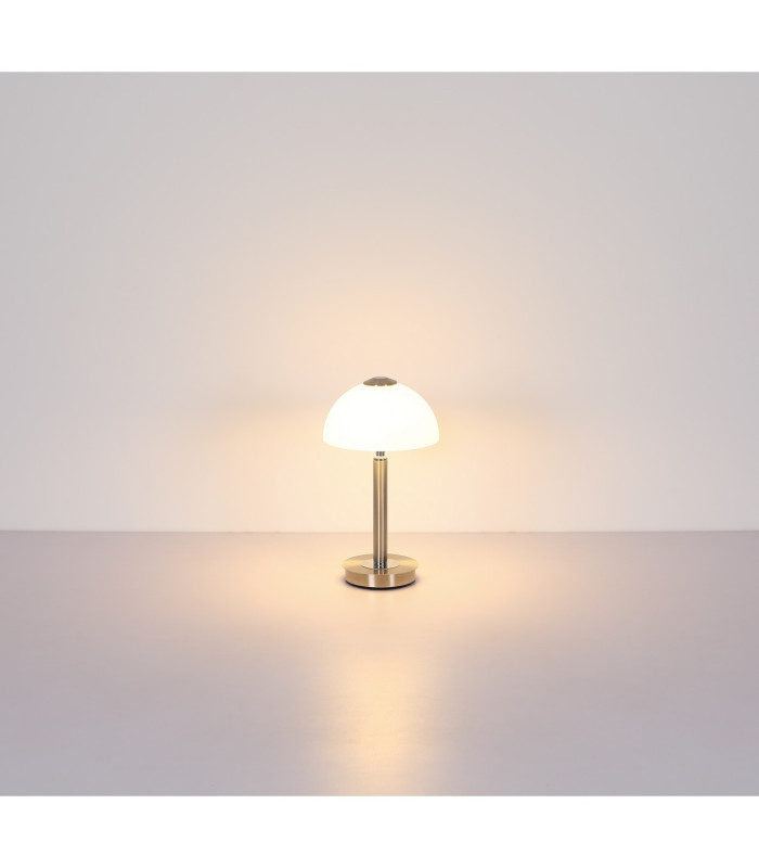 Uldin Bedside Table Lamp Nickel Matt Opal Glass Shade LED 3000K-8