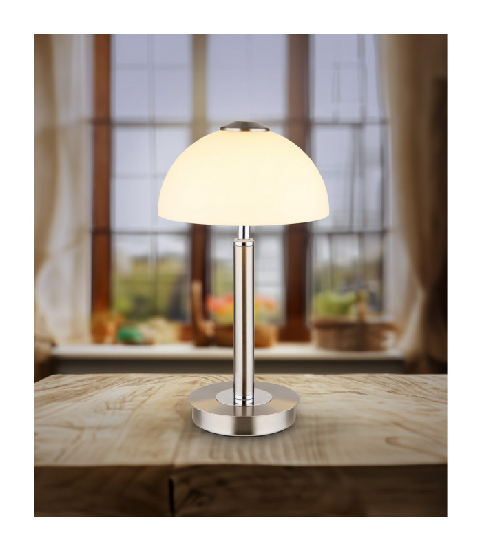 Uldin Bedside Table Lamp Nickel Matt Opal Glass Shade LED 3000K-10
