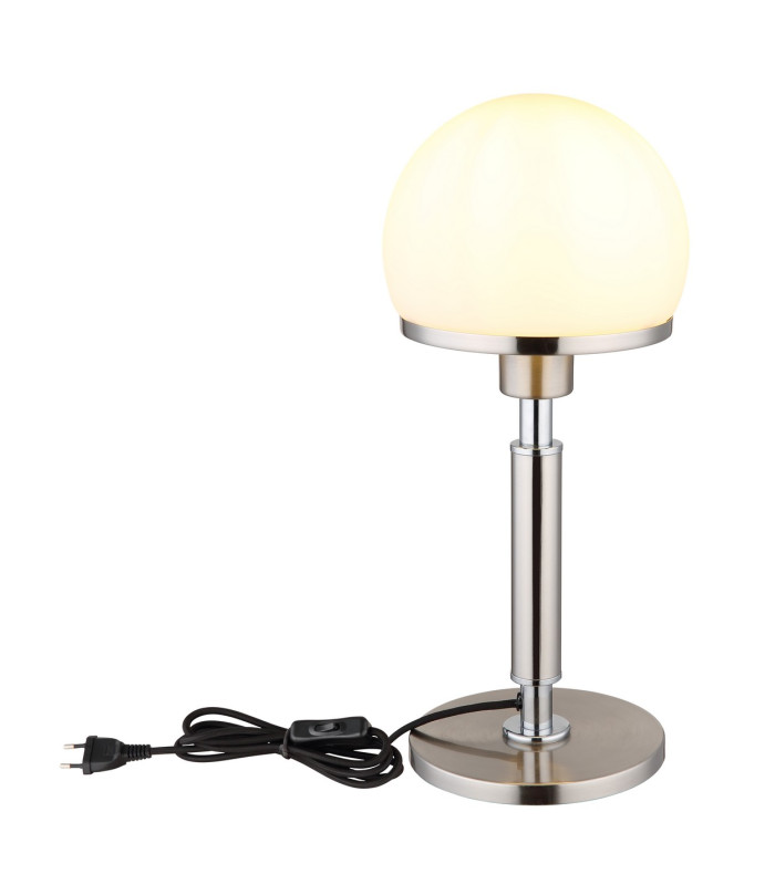 Haku Globe Table Lamp Nickel Matt Opal Glass Shade 1x E27-4