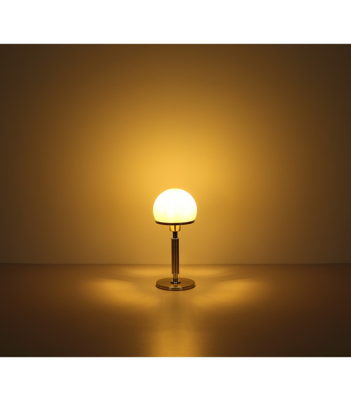 Haku Globe Table Lamp Nickel Matt Opal Glass Shade 1x E27-5