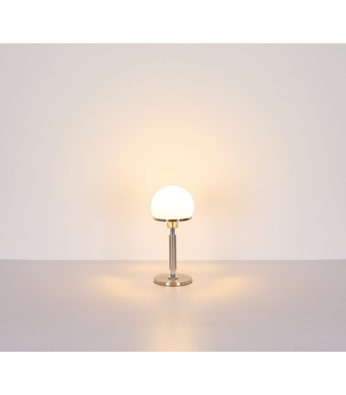 Haku Globe Table Lamp Nickel Matt Opal Glass Shade 1x E27-6