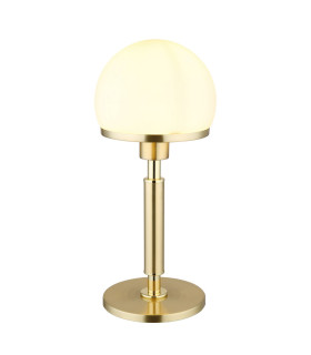 Haku Globe Table Lamp Brass-Coloured Opal Glass Shade 1x E27-1