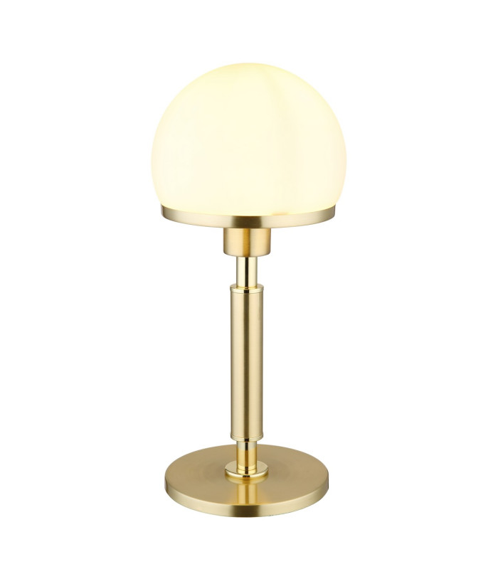 Haku Globe Table Lamp Brass-Coloured Opal Glass Shade 1x E27-1