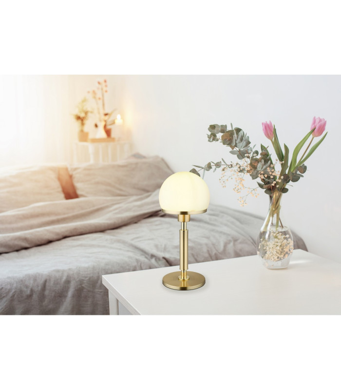 Haku Globe Table Lamp Brass-Coloured Opal Glass Shade 1x E27-4