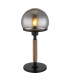 Haku Globe Table Lamp Matt Black Smoke Glass Shade 1x E27-1