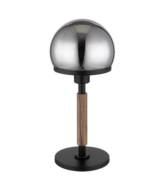 Haku Globe Table Lamp Matt Black Smoke Glass Shade 1x E27-2