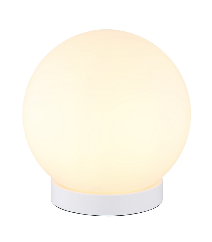 Norta Globe Table Lamp White Matt Ball Opal Glass Shade 1x E27-1