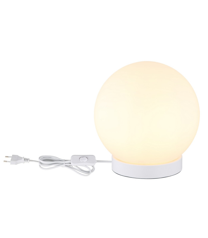 Norta Globe Table Lamp White Matt Ball Opal Glass Shade 1x E27-3