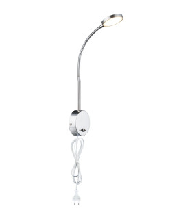 Pegasi Reading Wall Light Chrome Satined Glass Shade LED 3000K-2