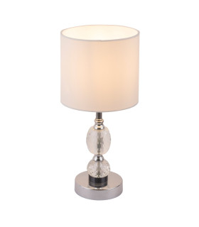 Bronn 21cm Table Lamp with Round Shade Chrome 1x E14-1