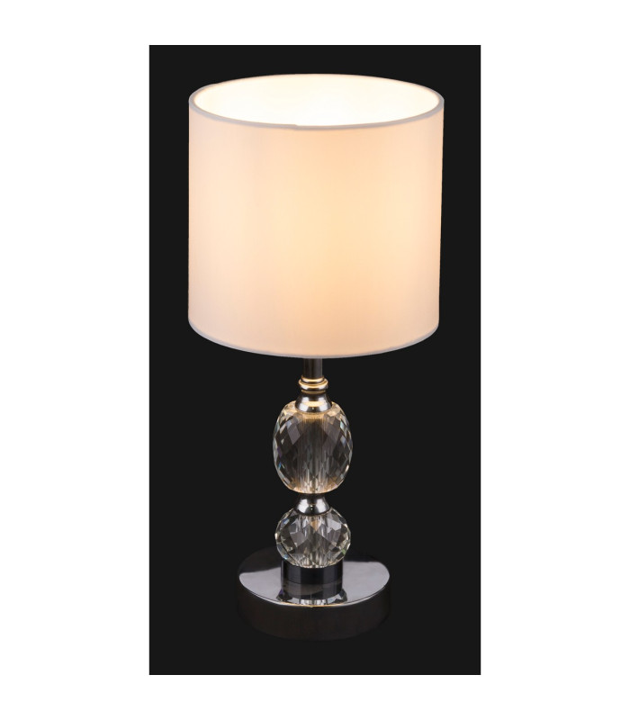 Bronn 21cm Table Lamp with Round Shade Chrome 1x E14-4