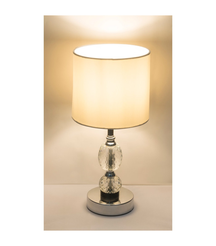 Bronn 21cm Table Lamp with Round Shade Chrome 1x E14-5