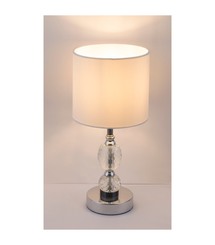 Bronn 21cm Table Lamp with Round Shade Chrome 1x E14-6