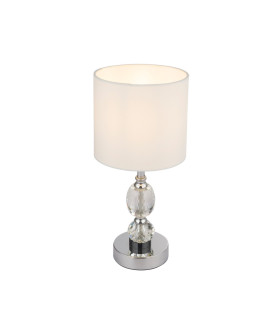 Bronn 15cm Table Lamp with Round Shade Chrome 1x E14-1