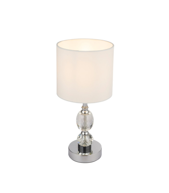 Bronn 15cm Table Lamp with Round Shade Chrome 1x E14-1