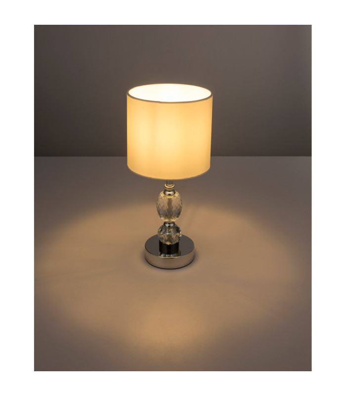 Bronn 15cm Table Lamp with Round Shade Chrome 1x E14-5
