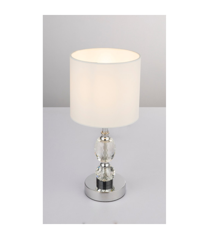 Bronn 15cm Table Lamp with Round Shade Chrome 1x E14-6
