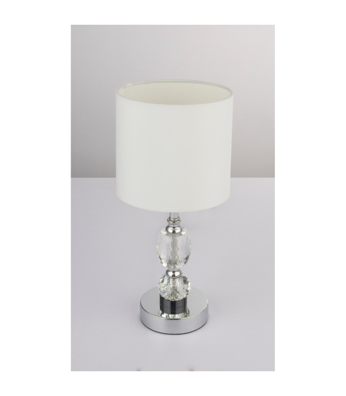 Bronn 15cm Table Lamp with Round Shade Chrome 1x E14-7
