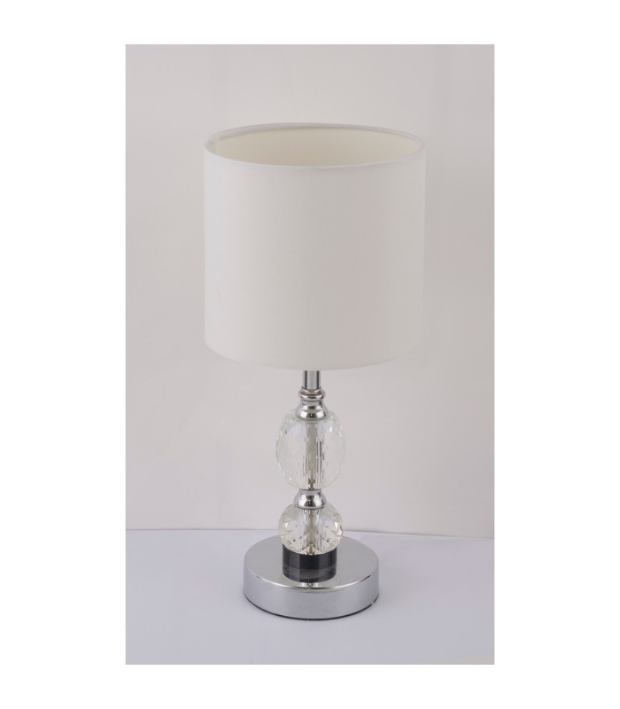 Ginko Table Lamp with Round Shade Chrome 1x E27-1