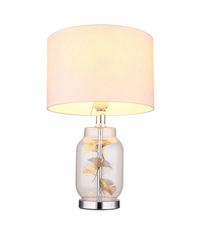 Ginko Table Lamp with Round Shade Chrome 1x E27-3