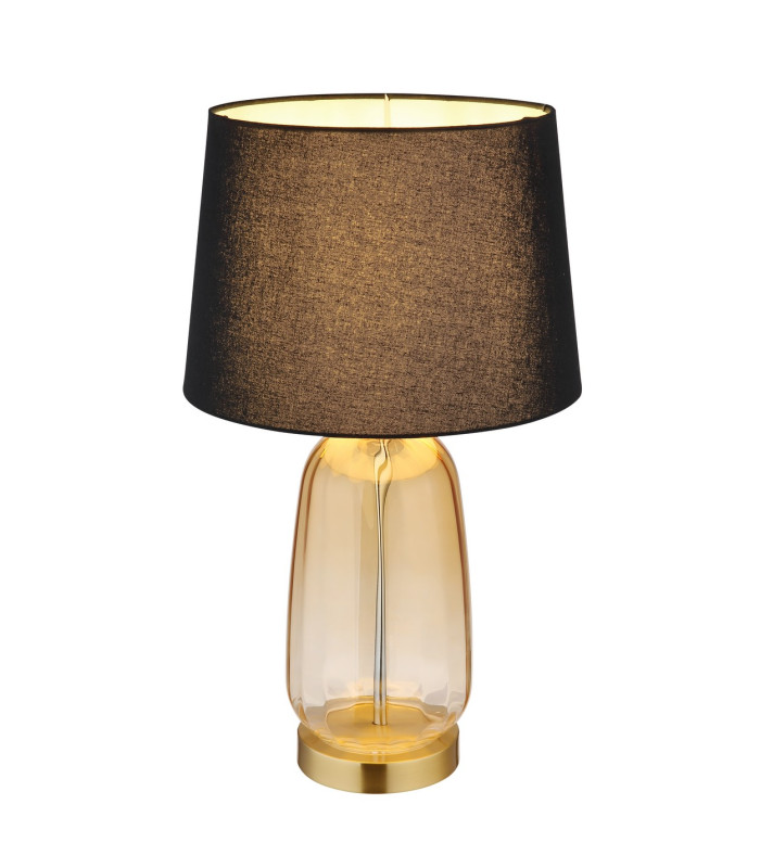 Classy Table Lamp with Round Tapered Shade Brass-Coloured 1x E27-1