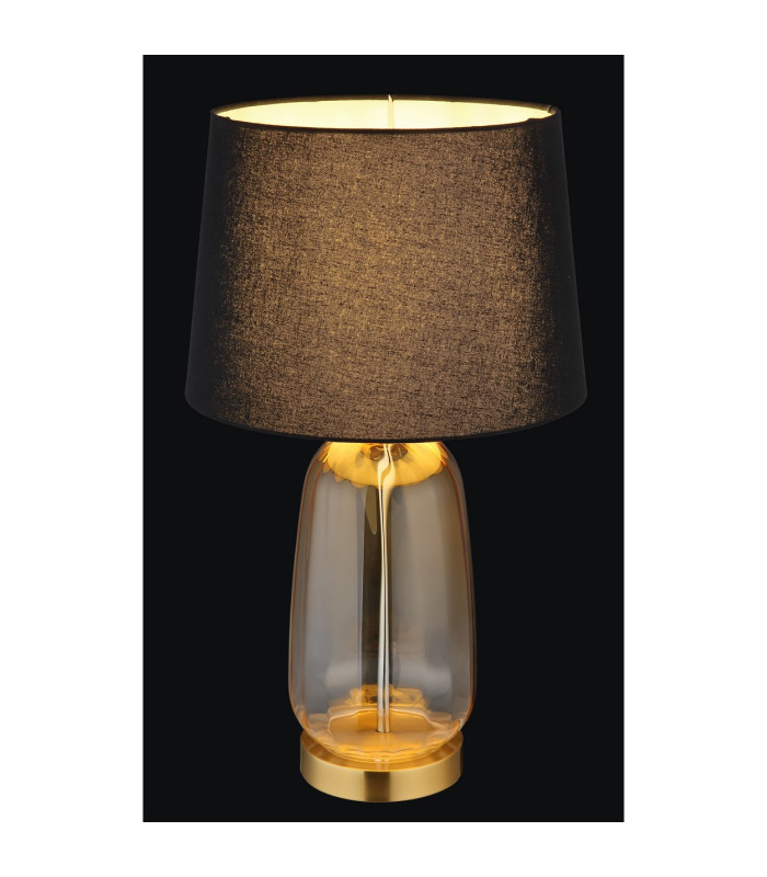 Classy Table Lamp with Round Tapered Shade Brass-Coloured 1x E27-4