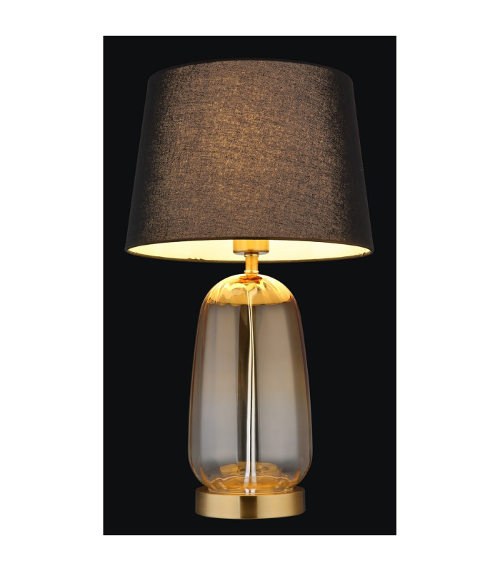 Classy Table Lamp with Round Tapered Shade Brass-Coloured 1x E27-5