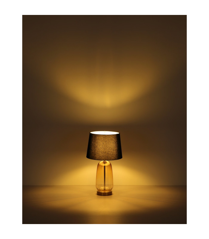 Classy Table Lamp with Round Tapered Shade Brass-Coloured 1x E27-7
