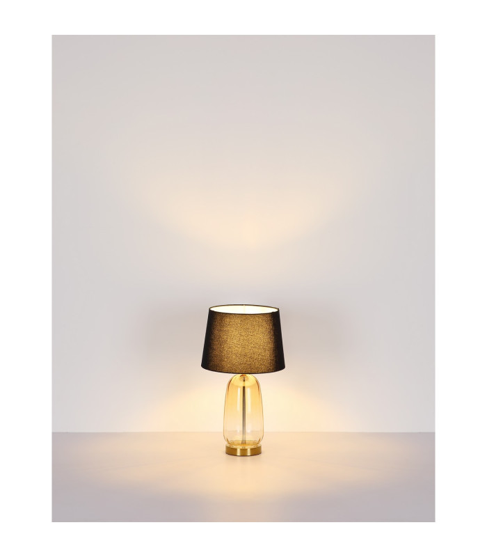 Classy Table Lamp with Round Tapered Shade Brass-Coloured 1x E27-8