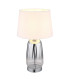 Classy Table Lamp with Round Tapered Shade Chrome 1x E27-1