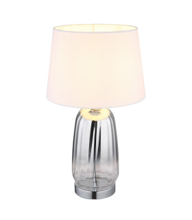 Classy Table Lamp with Round Tapered Shade Chrome 1x E27-1