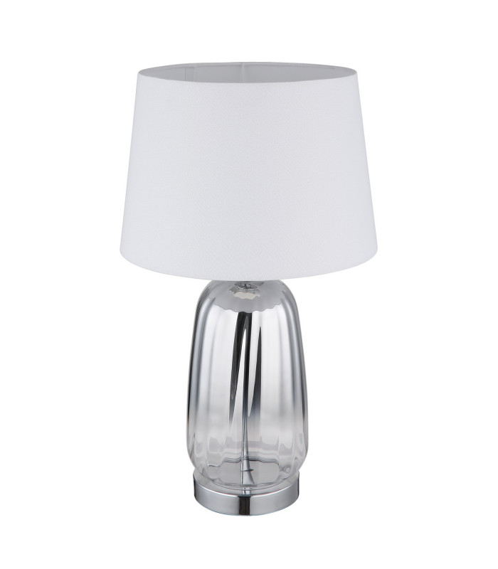 Classy Table Lamp with Round Tapered Shade Chrome 1x E27-2