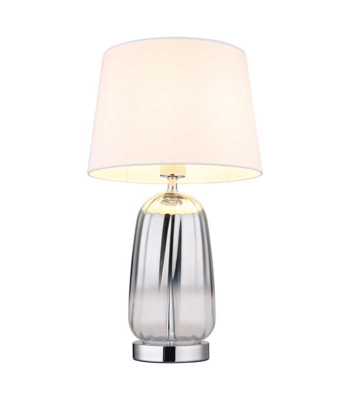 Classy Table Lamp with Round Tapered Shade Chrome 1x E27-3