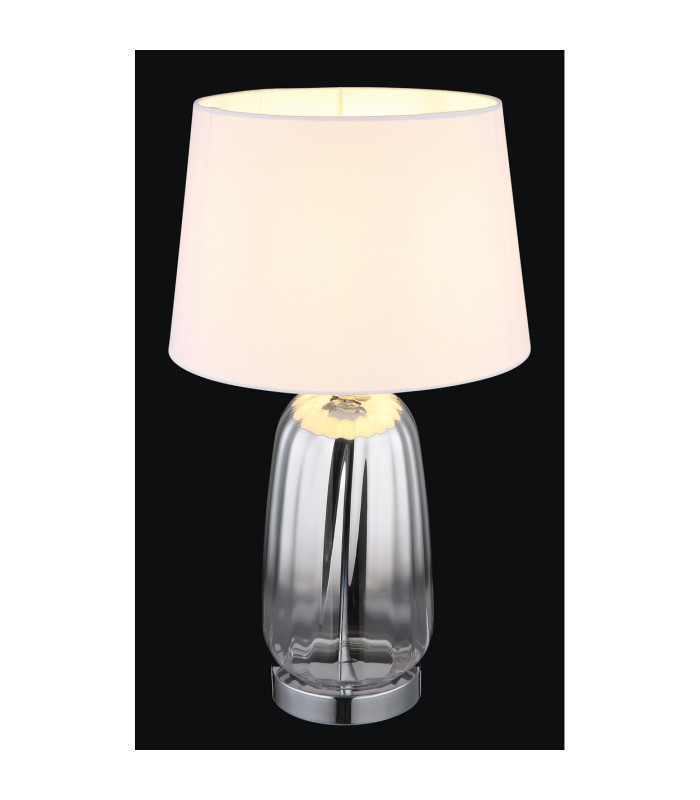 Classy Table Lamp with Round Tapered Shade Chrome 1x E27-4