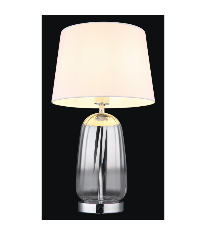 Classy Table Lamp with Round Tapered Shade Chrome 1x E27-5