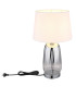 Classy Table Lamp with Round Tapered Shade Chrome 1x E27-6