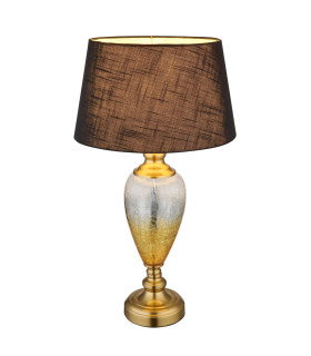 Leila Table Lamp with Round Tapered Shade Old Brass 1x E27-1