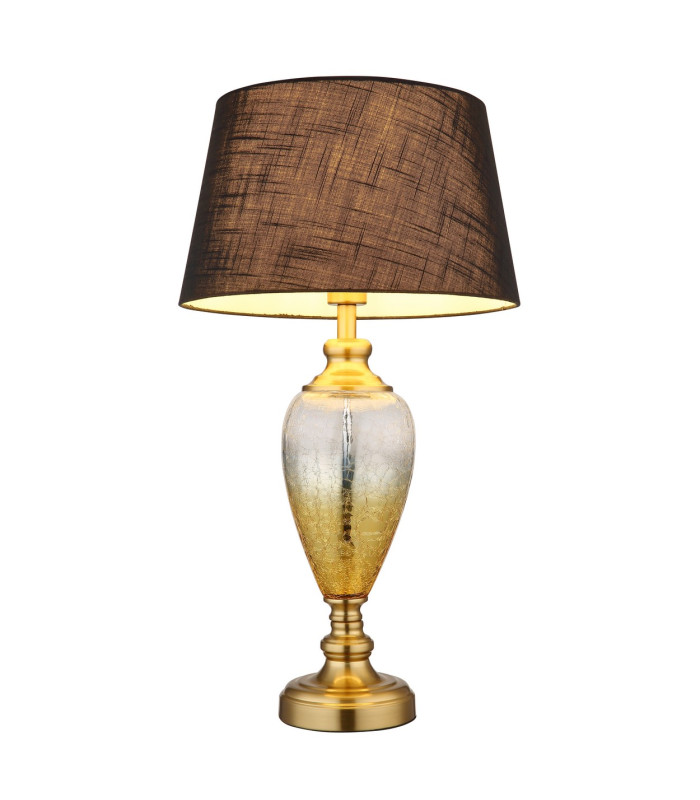 Leila Table Lamp with Round Tapered Shade Old Brass 1x E27-3