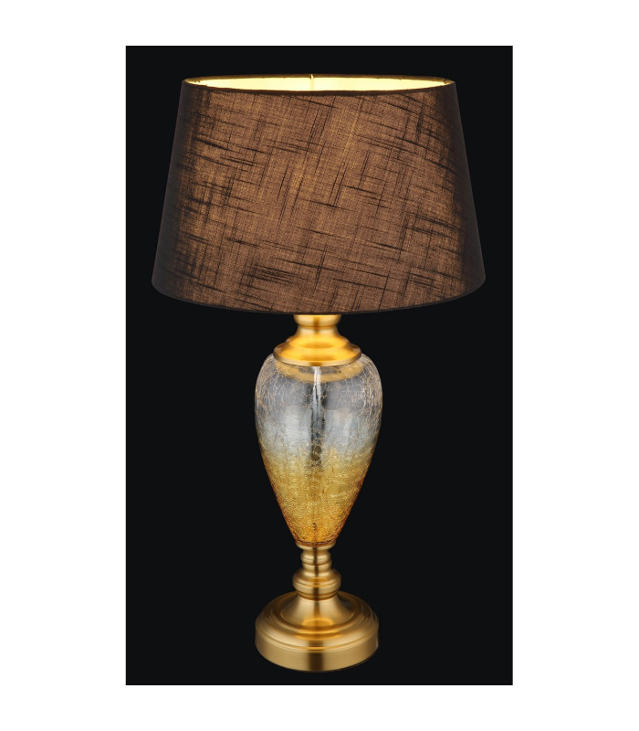 Leila Table Lamp with Round Tapered Shade Old Brass 1x E27-4