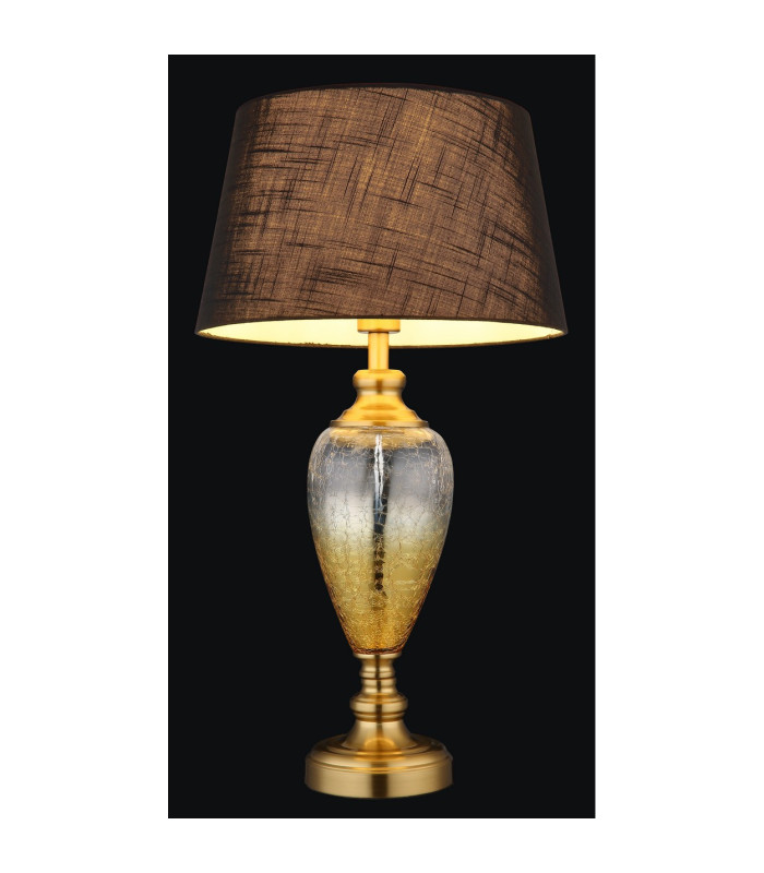 Leila Table Lamp with Round Tapered Shade Old Brass 1x E27-5