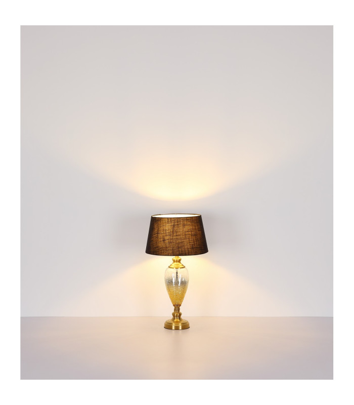 Leila Table Lamp with Round Tapered Shade Old Brass 1x E27-8