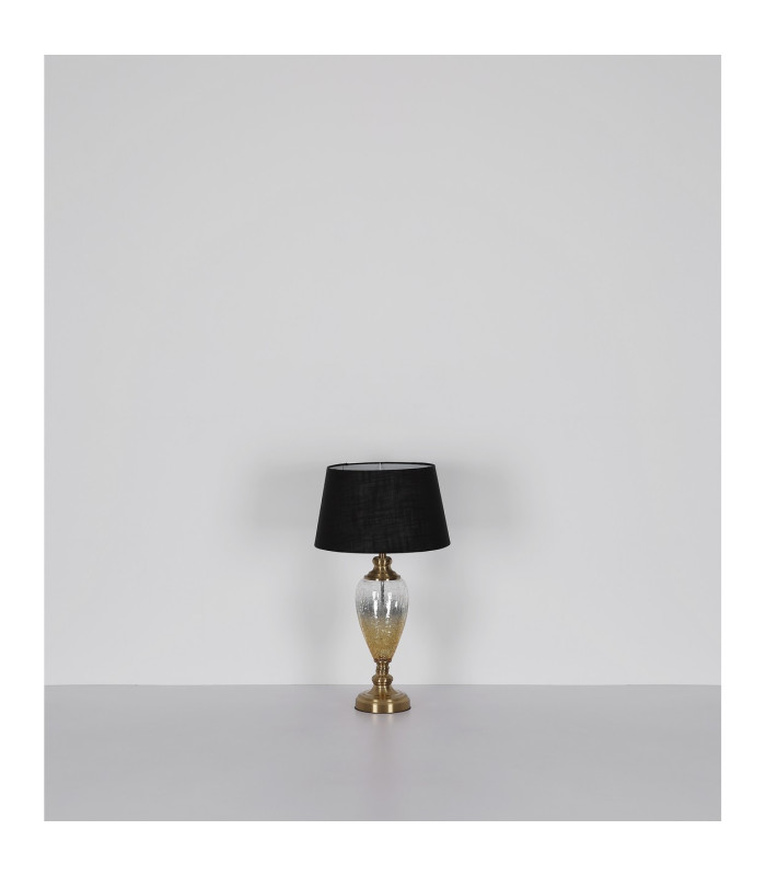 Leila Table Lamp with Round Tapered Shade Old Brass 1x E27-9