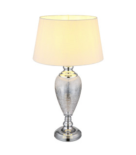 Leila Table Lamp with Round Tapered Shade Chrome 1x E27-1