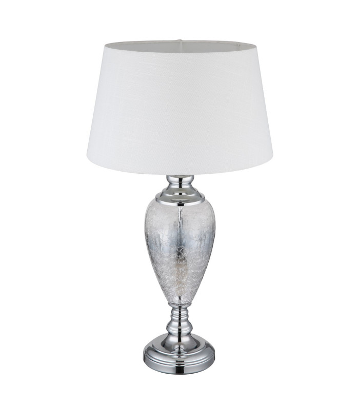 Leila Table Lamp with Round Tapered Shade Chrome 1x E27-2