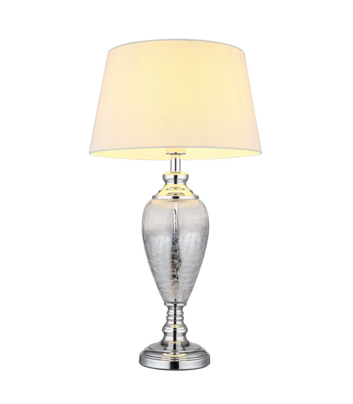 Leila Table Lamp with Round Tapered Shade Chrome 1x E27-3