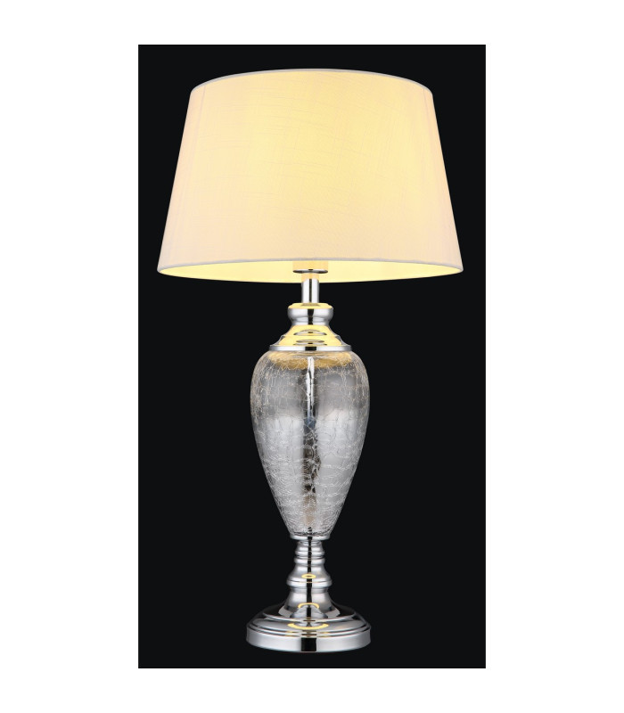 Leila Table Lamp with Round Tapered Shade Chrome 1x E27-5