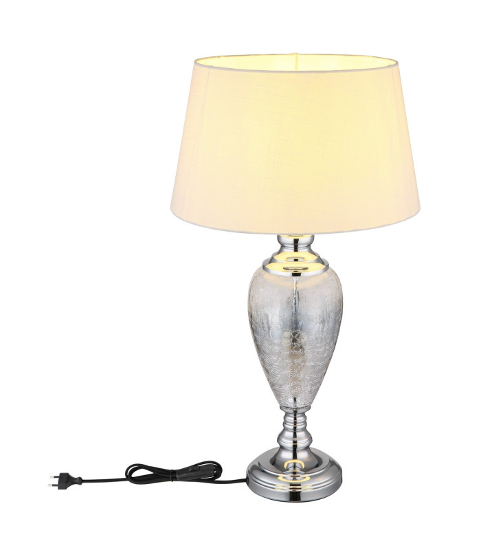 Leila Table Lamp with Round Tapered Shade Chrome 1x E27-6